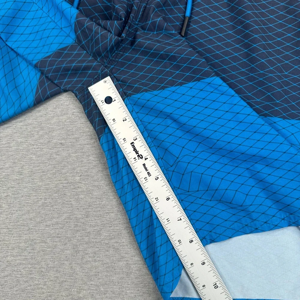 Oakley Board Shorts Mens 40 Performance Fit Blue Geometric Grid Surf Swim
